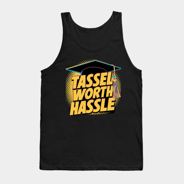 Graduation "Tassel Worth Hassle", Retro Design Tank Top by RazorDesign234